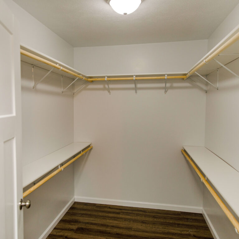 Walk in closet in a Southern Meadows apartment for rent in Marion, Illinois